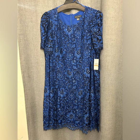 Jessica Howard Women's Lace Midi Dress with Flutter Sleeves & Boat Neck Size 24W - Picture 6 of 9